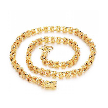 Colliers chaîne cubaine en or massif, bijoux plaqué cuivre or 18 carats